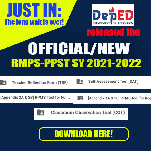 Download New | Official RPMS-PPST Tools and Forms for School Year 2021-2022 