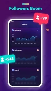 إن تطبيق FI - boost followers like يقدم عدد هائل من المتابعين