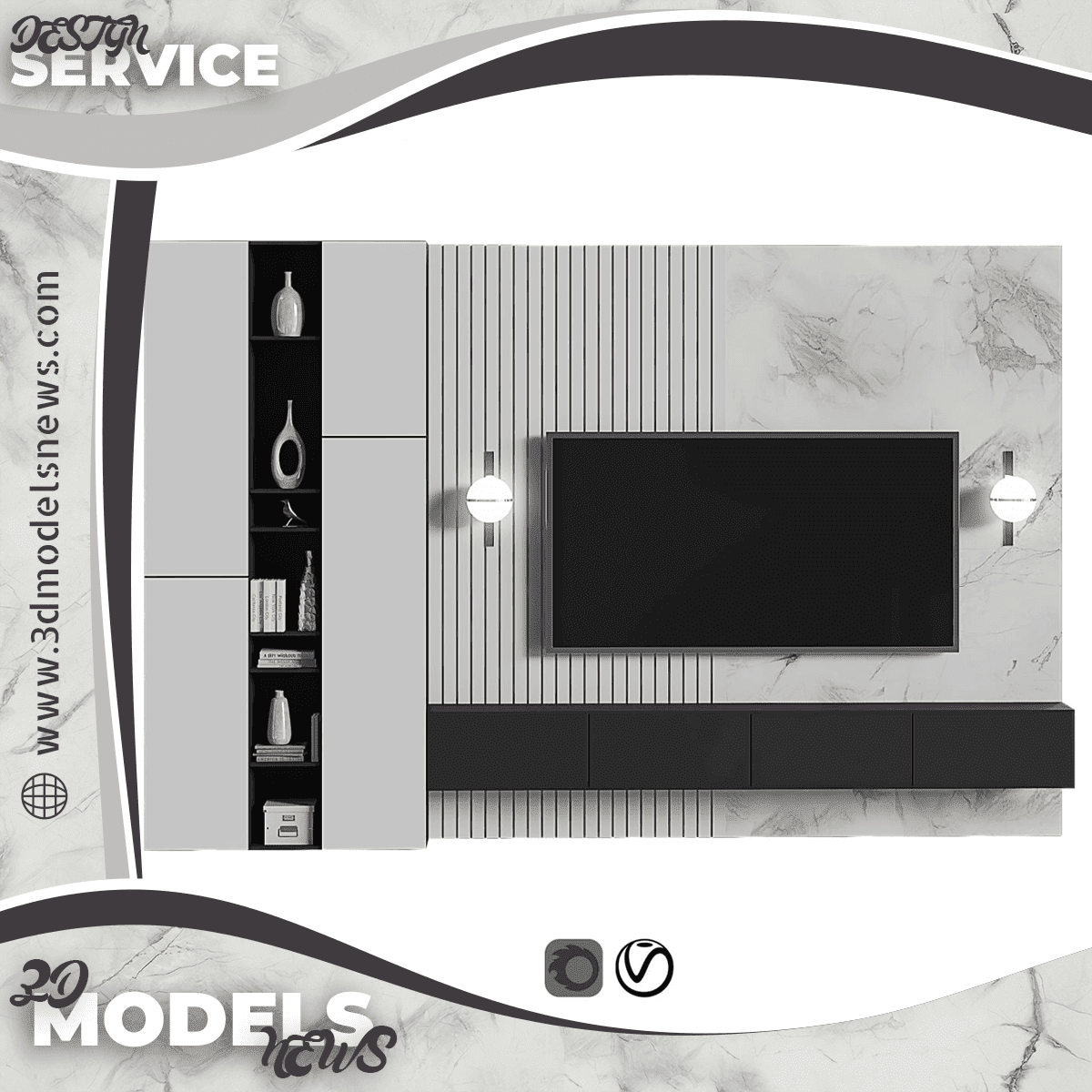 Modern TV Wall Model 17
