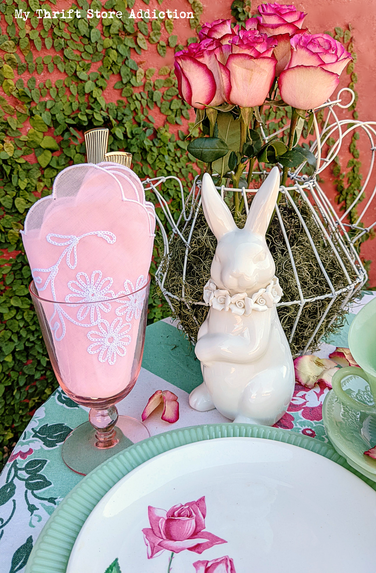 whimsical garden tea for spring or Easter