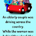 A elderly couple was driving