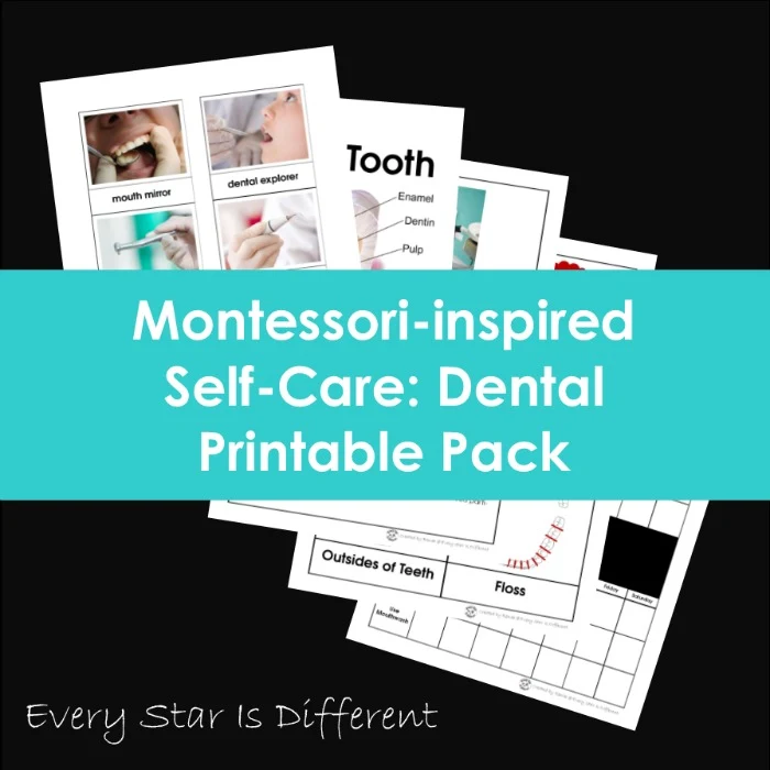 Self care dental printable pack for kids