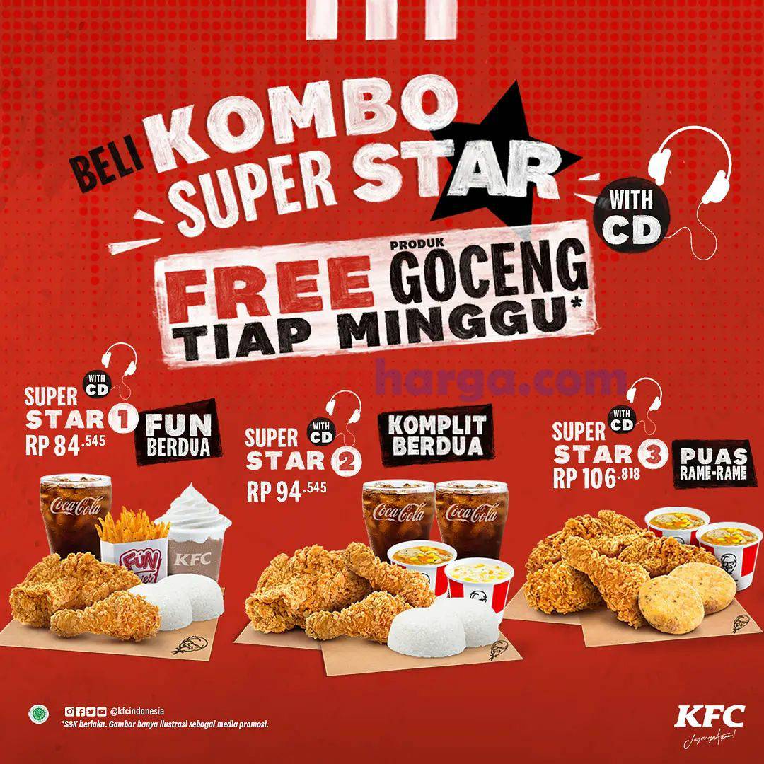 Promo KFC Beli KOMBO SUPERSTAR Free GOCENG Tiap Minggu