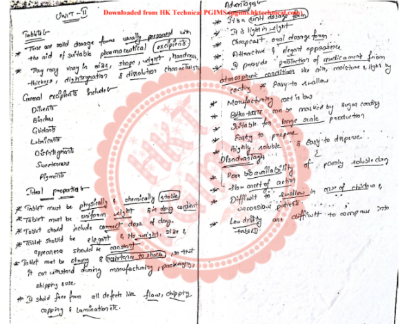 Formulative pharmacy 1 (Unit-2) 5th Semester B.Pharmacy ,BP502T Formulative (Industrial) Pharmacy,BPharmacy,Handwritten Notes,BPharm 5th Semester,Important Exam Notes,