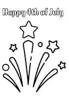 Happy 4th of July- fireworks coloring pages