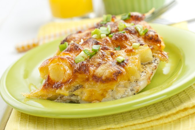 Ananásszal, sajttal sült csirkefalatok a sütőből: kívül ropogós, belül szaftos és omlós