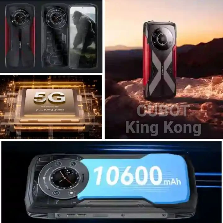 5G Cubot King Kong Gaming Phone - Specs: 10600mAh Battery, 24GB RAM, 256GB ROM, Android 13, 100MP Cam, 6.78Inch Screen and more