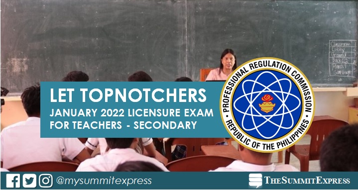 Top 10 Passers Secondary: January 2022 LET Teachers board exam topnotchers