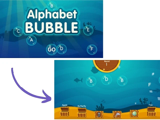 games alphabet bubble