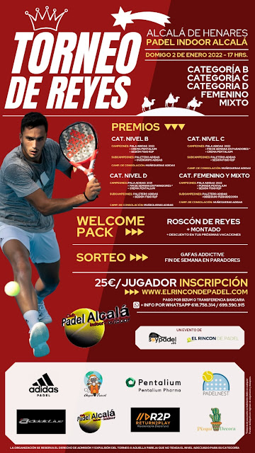 Torneo de Reyes Padel Indoor Alcala de Henares el 2 de Enero 2022.