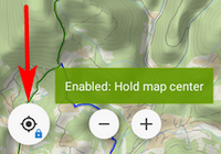 Функции Locus Map, запускаемые при помощи долгого нажатия