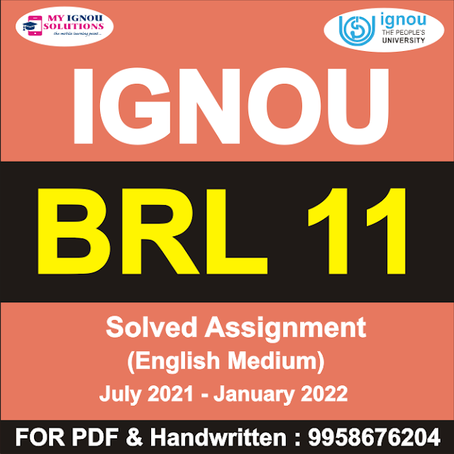 BRL 11 Solved Assignment 2021-22