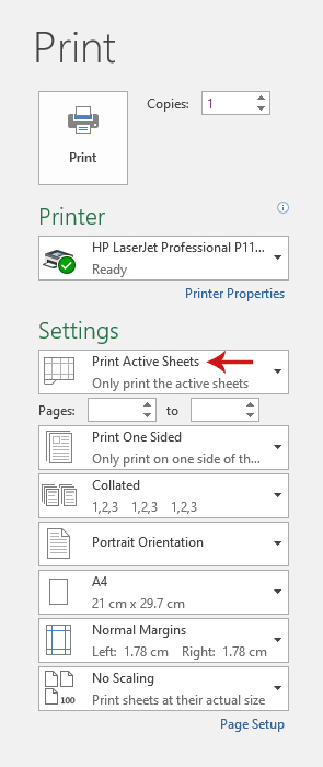 تحديد منطقة الطباعة Print Area في برنامج Excel