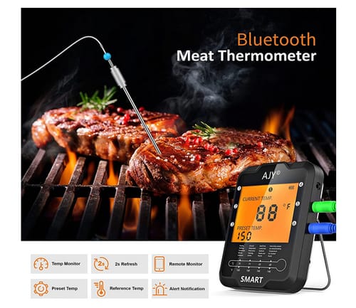 AJY 400FT 6 Probe Wireless Meat Thermometers for Cooking