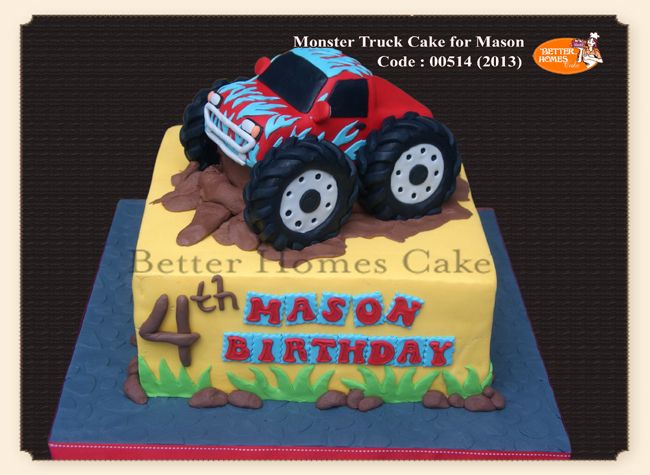 monster truck birthday cake