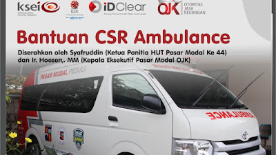 RSUD KOTA BOGOR TERIMA BANTUAN MOBIL AMBULANCE DARI PANITIA HUT PASAR MODAL