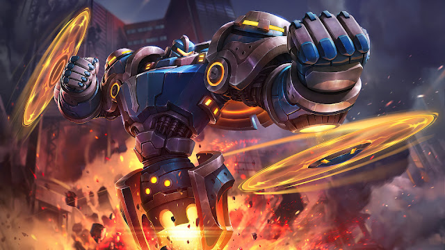 uranus mech protector special skin mobile legends wallpaper hd