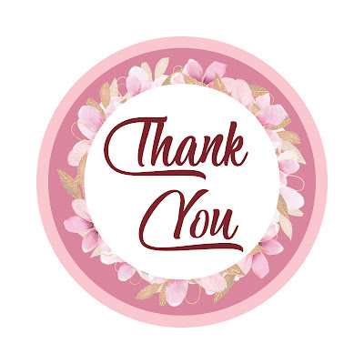 Thank You Stickers - Circular - Watercolor Floral Pink Pastel Theme - 10 Free Printable Simple Beautiful Designs