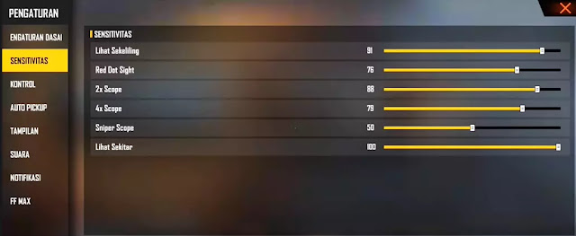Sensitivitas FF Auto Headshot