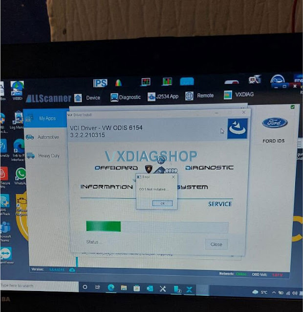 vxdiag vcx se odis not installed