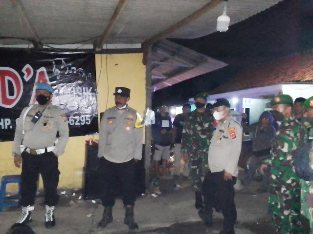 Operasi Cipkon  Polsek rajeg Polresta Tangerang Banten Gandeng Koramil Bubarkan orkes Desa Tanjakan