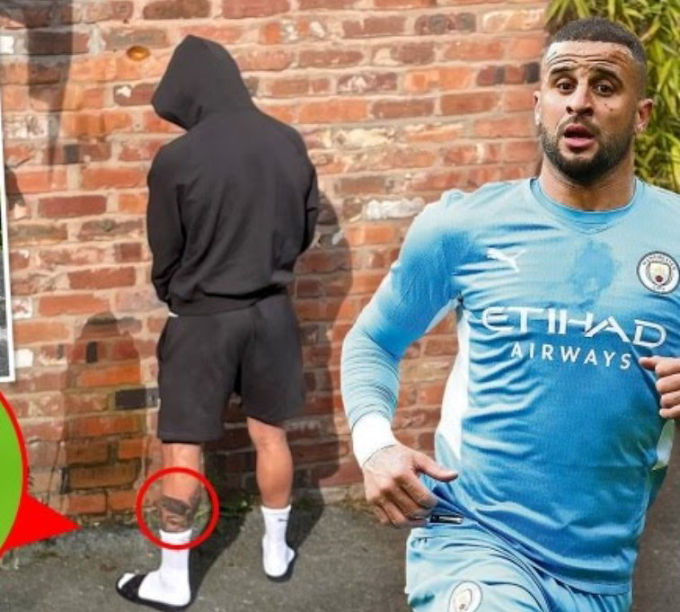 Embarassing Moment Man City Player, Kylie Walker Caught Urinating On Wall of A Hotel (photos)