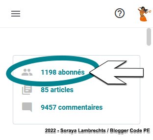 Le nombre d'abonnés au blog.