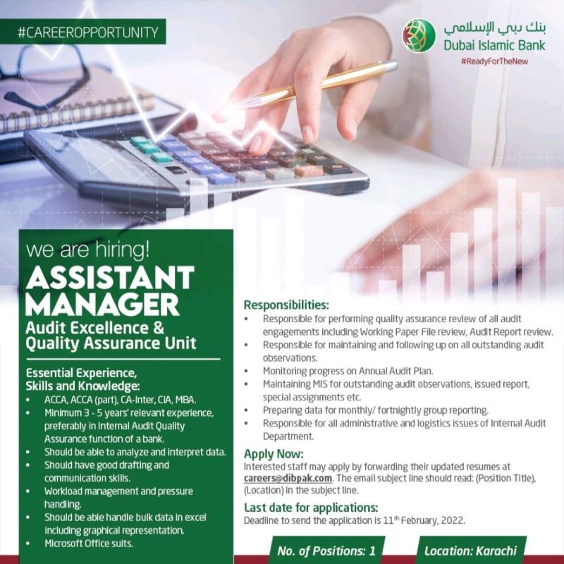 Dubai Islamic Bank Pakistan Limited Jobs Assistant Manager