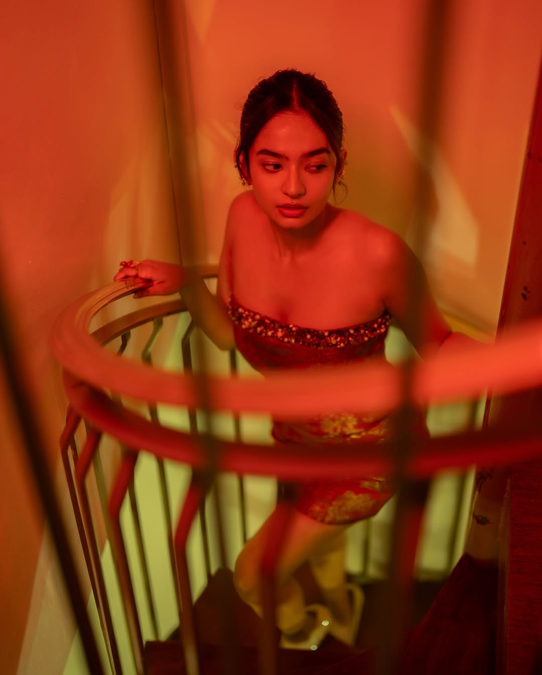 Anushka Sen’s Red Brocade Mini Dress at Cannes Will Leave You Breathless