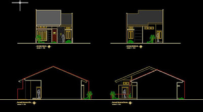 GAMBAR KERJA AUTOCAD RUMAH TYPE 55