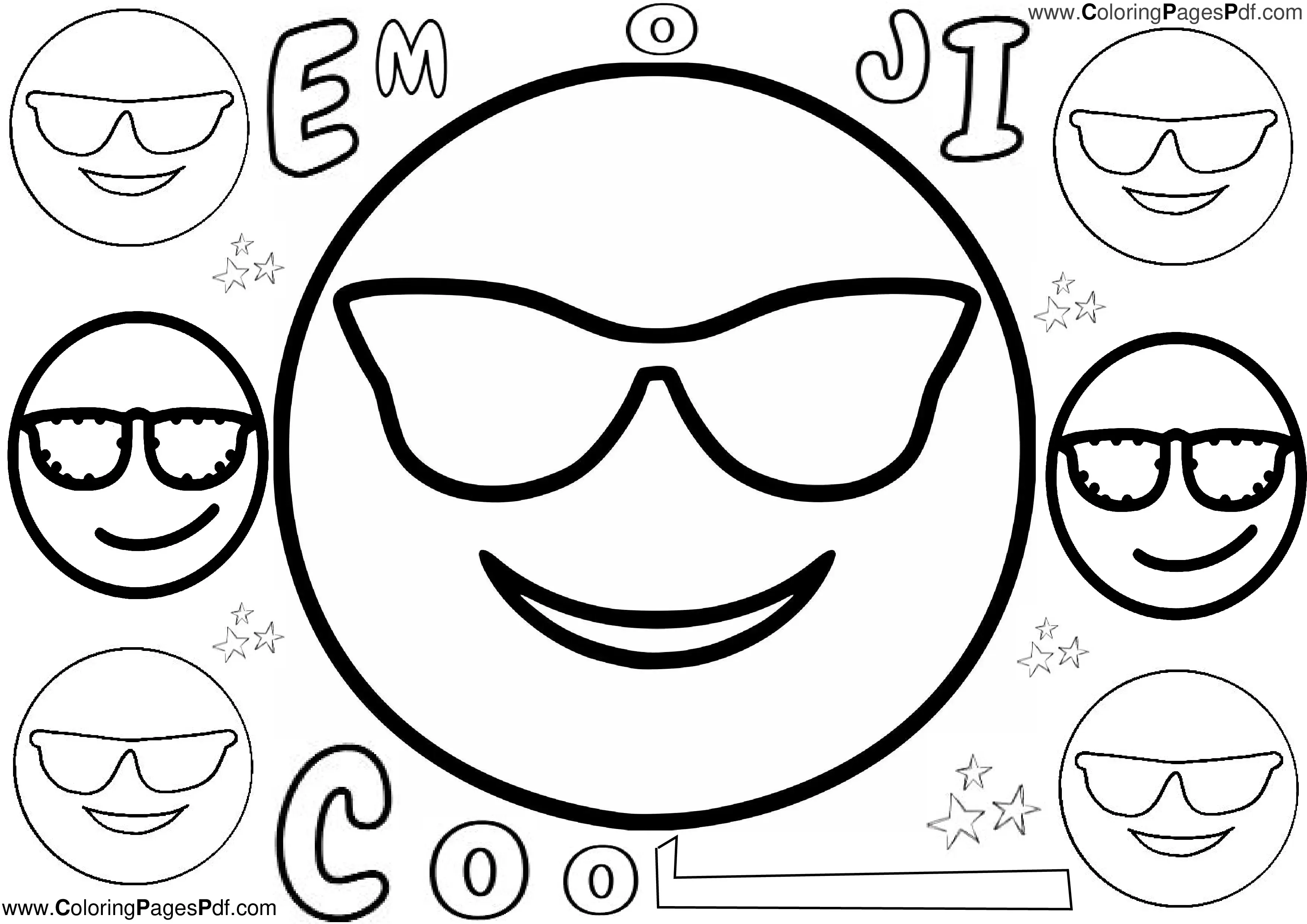 Cool Emoji Coloring Pages