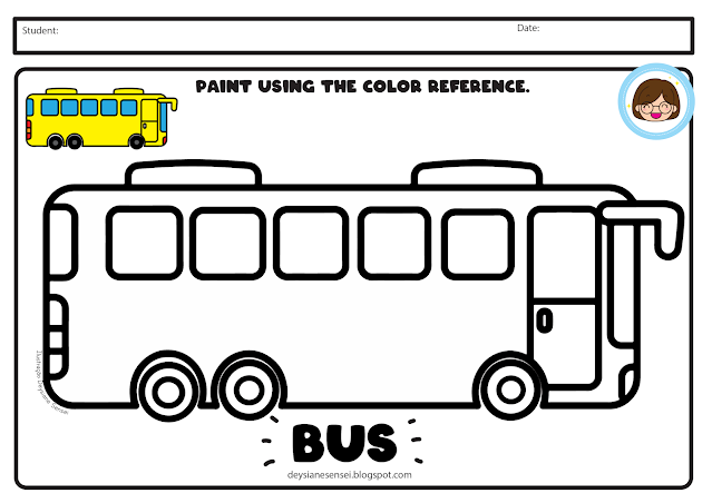 worksheet for kindergarten paint with reference