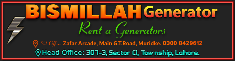 Portable Diesel Generator Rental Company Bismillah Generator - Rent a Generators in Muridke