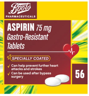 Boots Aspirin 75 mg Gastro-Resistant Tablets