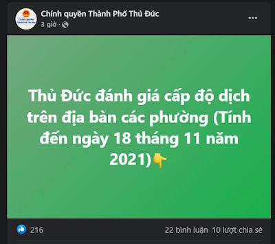 Danh sách cấp độ dịch tại các phường thuộc TP Thủ Đức