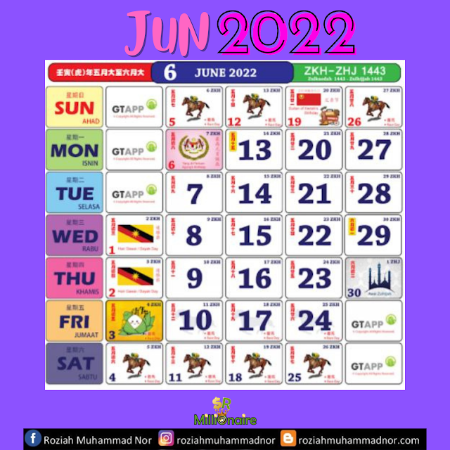 Kalendar jun 2022