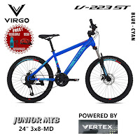 sepeda gunung remaja virgo v223st mtb junior mountain bike