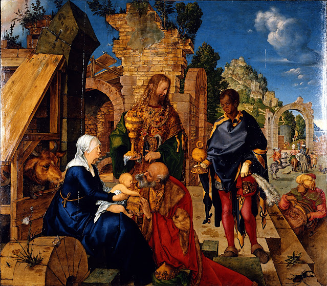 La Adorazione in un quadro di Albrecht Durer