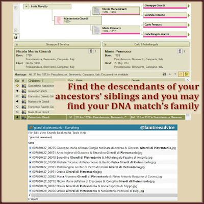 What happens when you research your ancestors siblings? Your family tree grows to include hundreds or thousands of blood relatives.