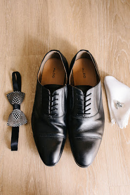 black grooms dress shoes with tie and pocket square