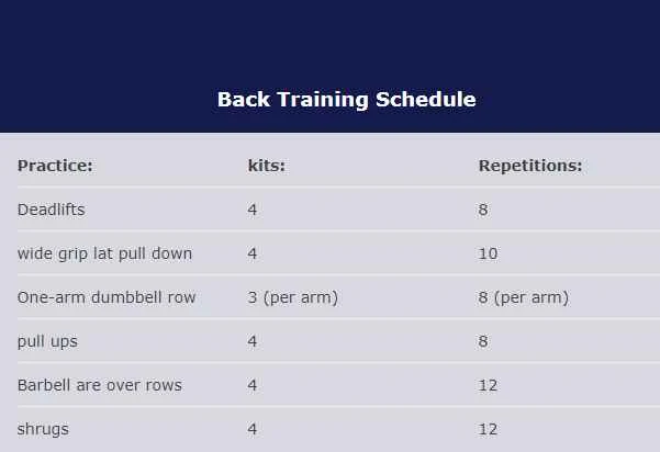 Back Training Schedule