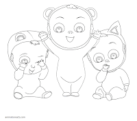 Boss Baby coloring pages- The Triplets