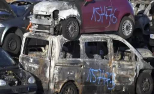 Hundreds of cars were set on fire during the unique New Year celebrations