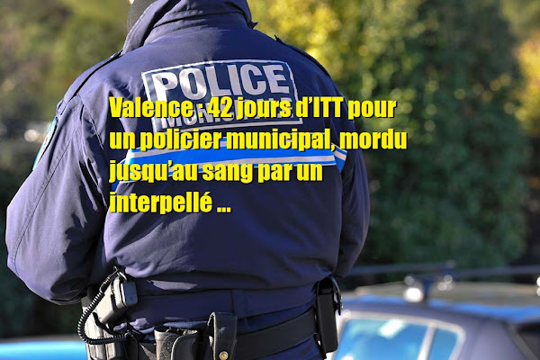 Valence : 42 Jours D’ITT Pour Un Policier Municipal, Mordu Jusqu’au Sang Par Un Interpellé