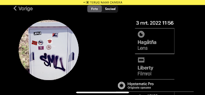 Screenshot Hipstamatic-instellingen Hagåtña + Liberty