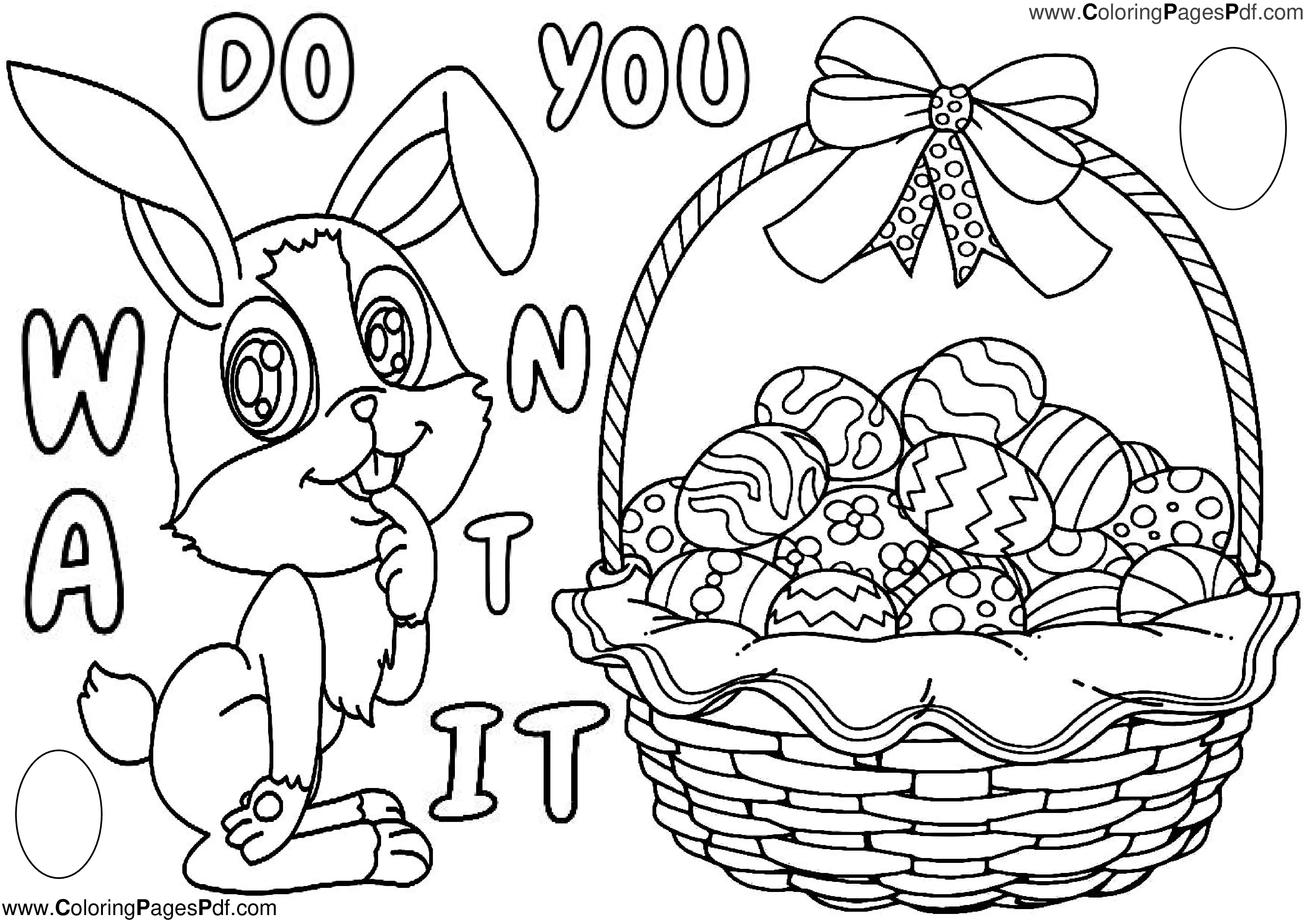 Easter bunny coloring pages free