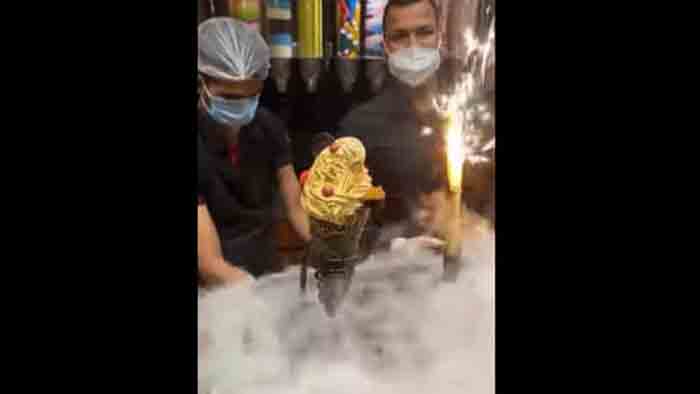 Hyderabad café serves ice-cream covered in '24K gold' foil. Watch, Hyderabad, News, Social Media, Video, National.