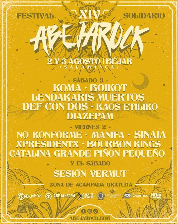Abejarock cartel por dias