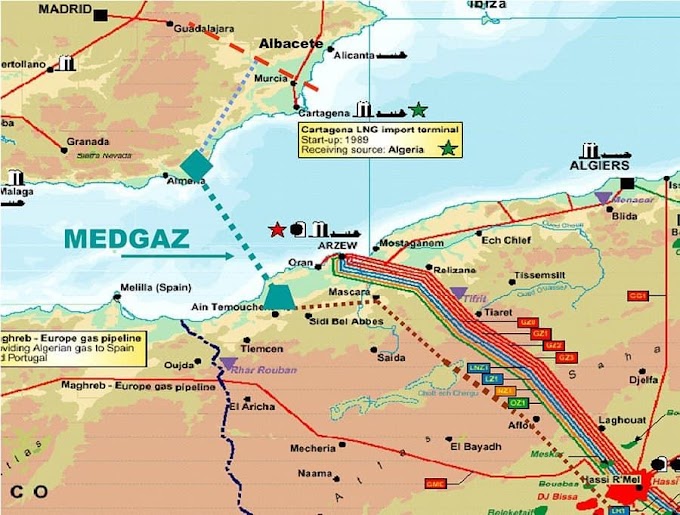الجزائر تُغلق خط أنابيب الغاز "GME" الذي يزود أوروبا عبر المغرب، بعد 25 عاما من الخدمة.