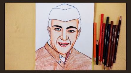 Jawaharlal Nehru Drawing || Chacha Nehru Drawing Painting